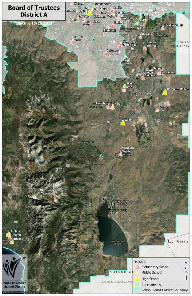 Washoe County School Board of Trustees District A Map